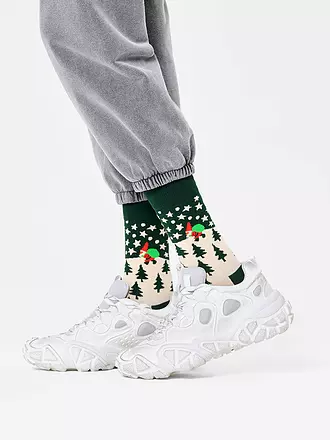 HAPPY SOCKS | Chaussettes homme SANTA taille 41 - 46 vert foncé | 